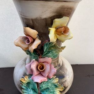 Large Capodimonte Vase w/ Flowers